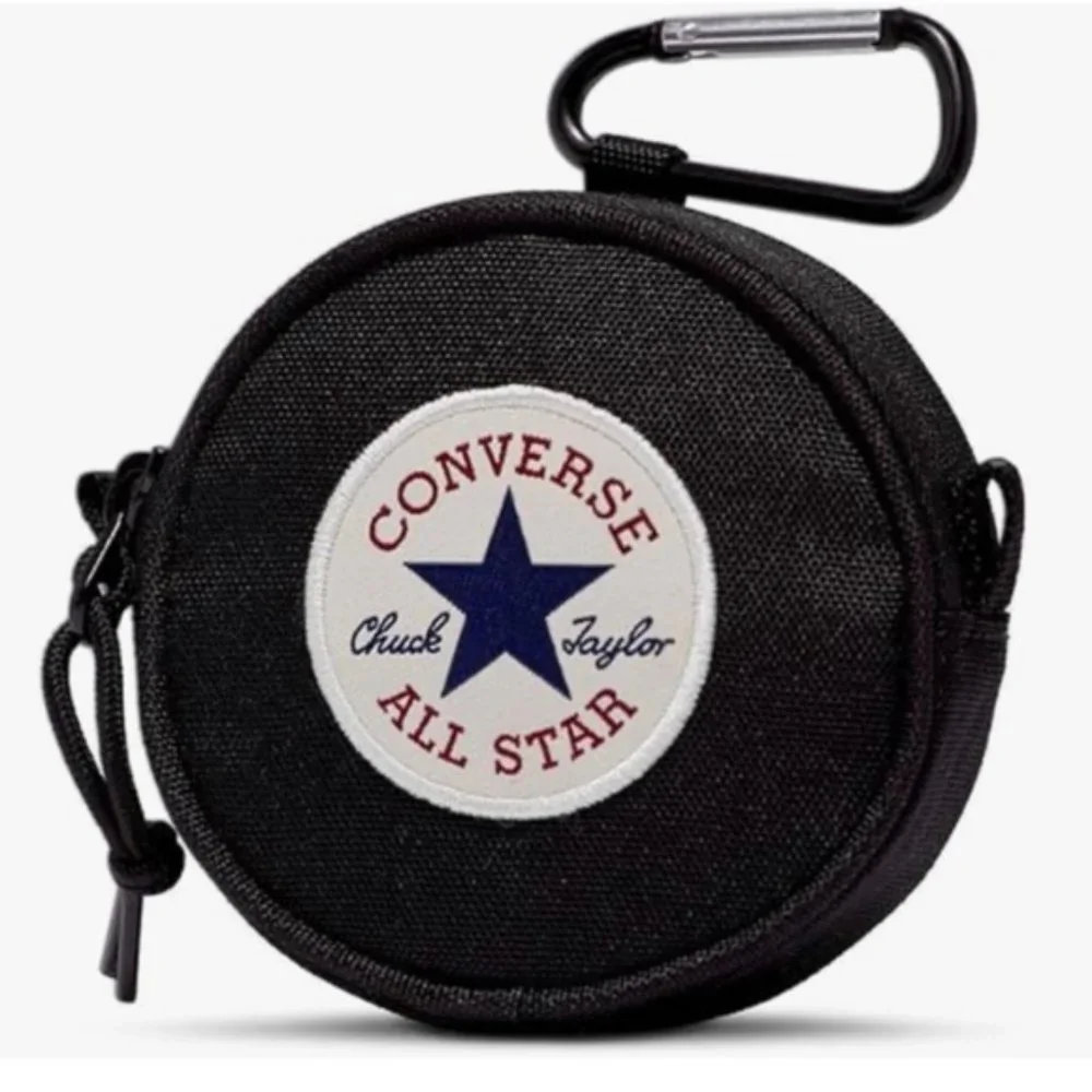 Converse Utility Pouch Bag Unisex Zip Logo White Black 10023842-A01